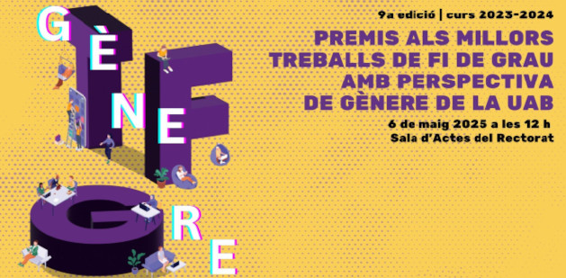 Cartell de l'acte de lliurament dels premis als millors TFG amb perspectiva de gènere de la UAB